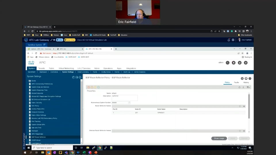 Cisco ACI 5.0 Virtual Simulator Lab 3 - APIC GUI Discovery