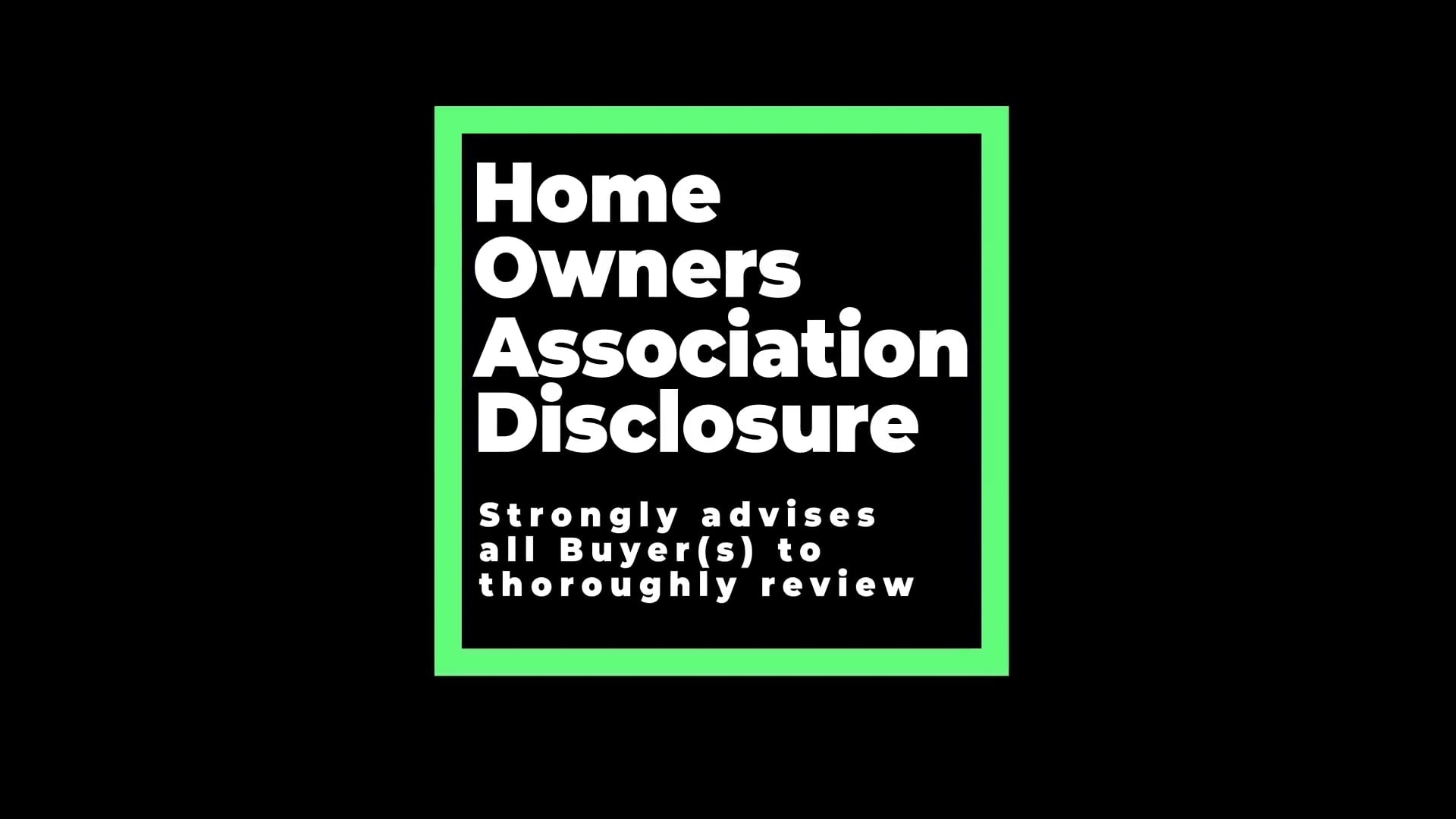 Home Owners Association Disclosure on Vimeo