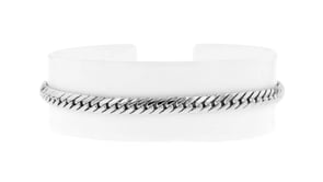 Italian 14kt White Gold Cuban-Link Bracelet