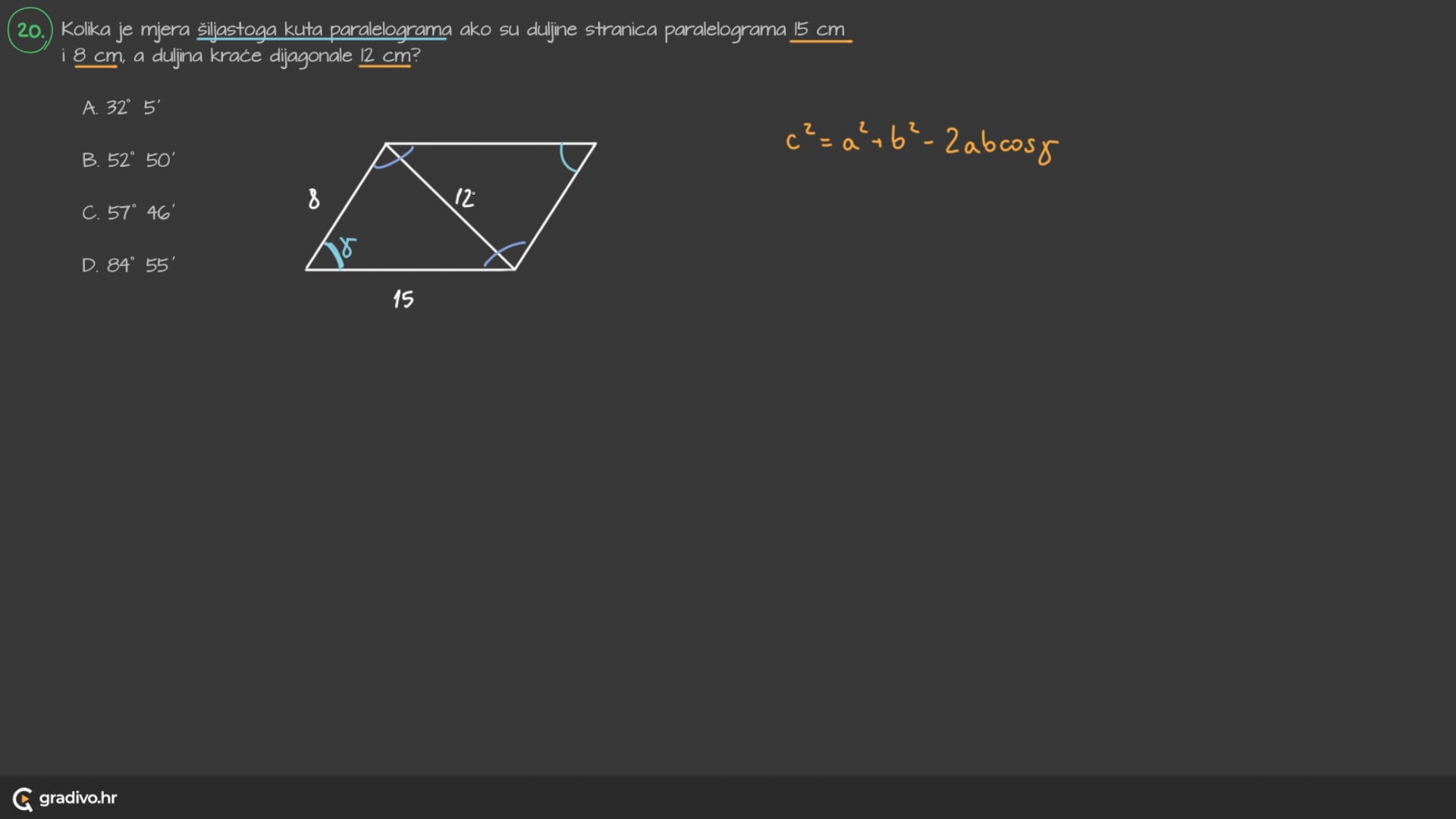 Matematika A - 2022. ogled, 20.