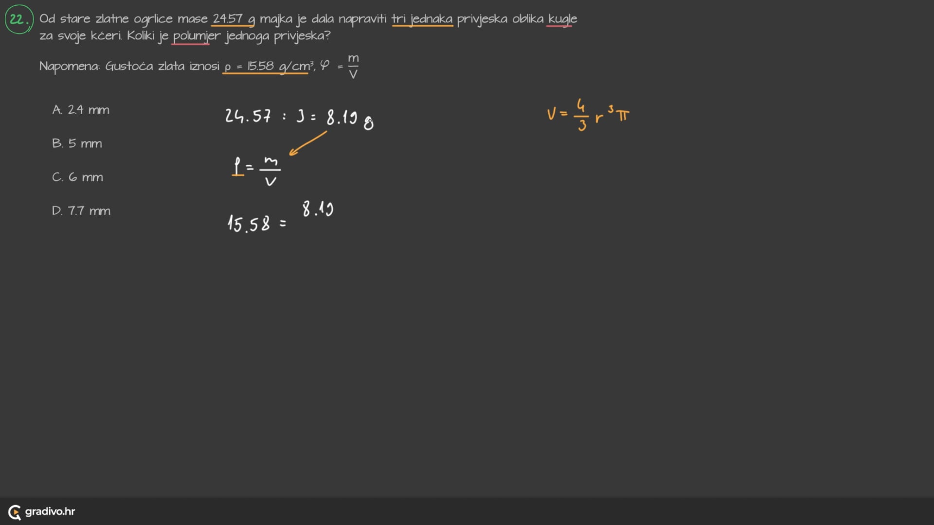 Matematika A - 2022. ogled, 22.