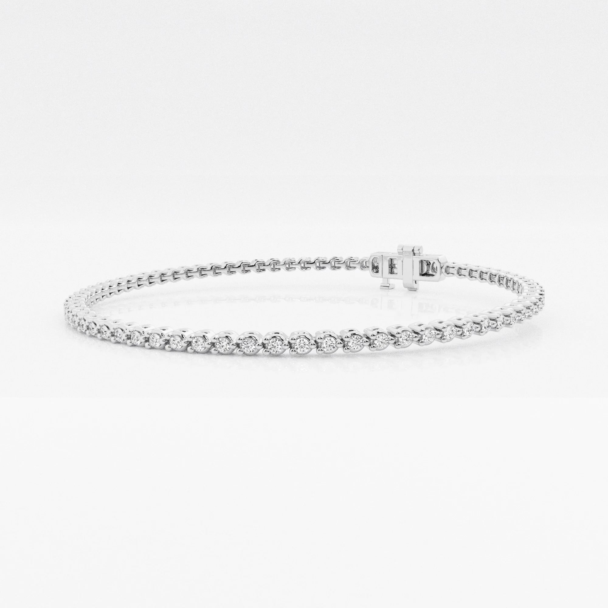 product video for 1 ctw Round Lab Grown Diamond Three-Prong Tennis Bracelet - 7 Inches