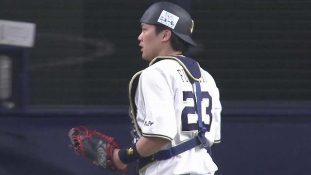 【9回表】バファローズ・伏見寅威 正確な送球で盗塁を阻止!! この回を無失点に抑える!! 2022年5月27日 オリックス・バファローズ 対 中日ドラゴンズ