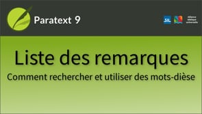 Remarques : Comment rechercher et utiliser des mots-dièse