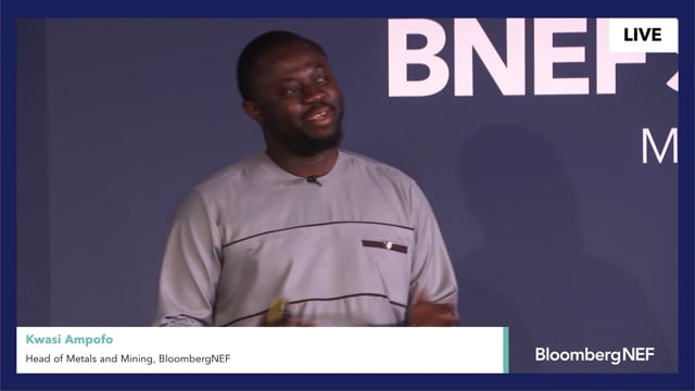 Watch "<h3>BNEF Talk: The War in Ukraine and Its Lasting Impact on Metals Trade</h3>
Kwasi Ampofo, Head of Metals and Mining, BloombergNEF

 "