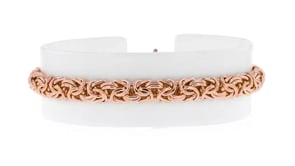 18kt Rose Gold Over Sterling Silver Byzantine Bracelet