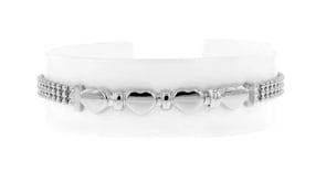 Italian Sterling Silver Heart Beaded Bracelet