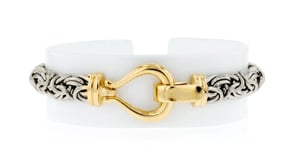 Two-Tone Sterling Silver Byzantine Bracelet