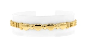 Italian 18kt Gold Over Sterling Heart Beaded Bracelet