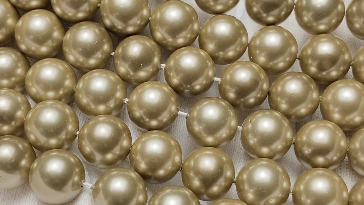 貝パール シャンパンゴールド ラウンド10mm 1連（約37cm）｜天然石