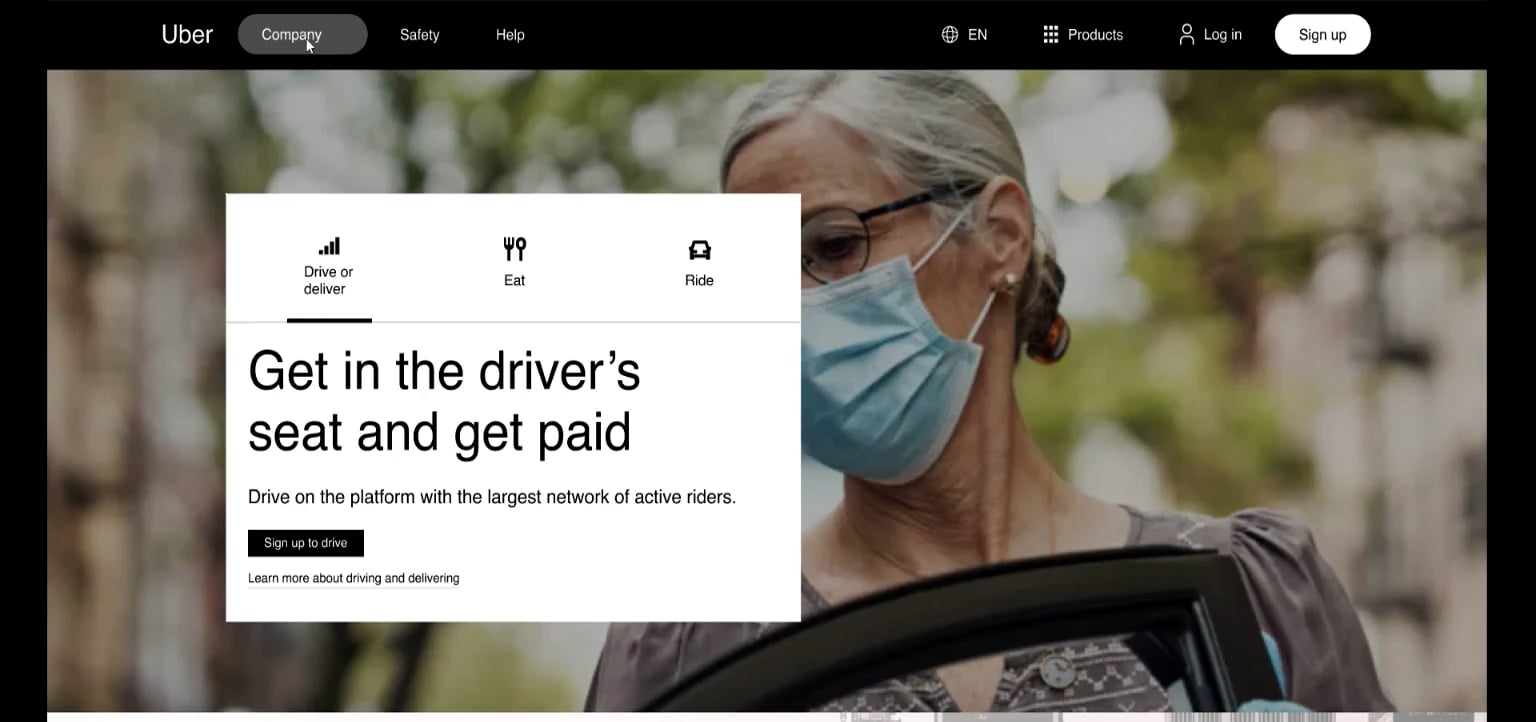 Uber Website Prototype on Vimeo