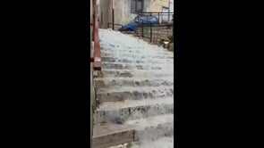 Forti piogge nel Palermitano, "cascate" nelle strade di Prizzi