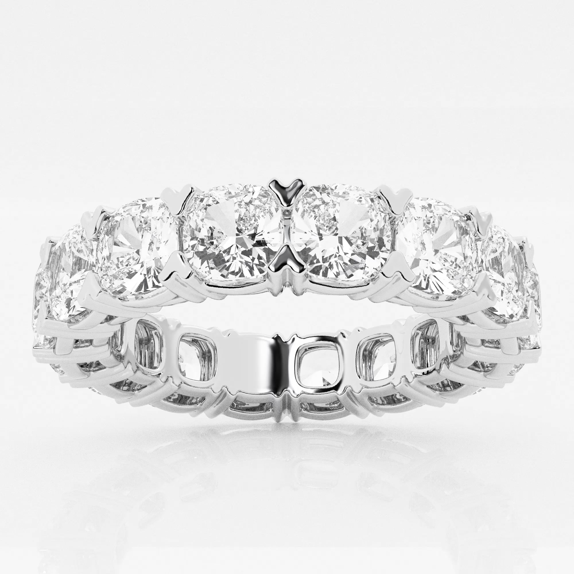 product video for 7 ctw Cushion Lab Grown Diamond V-Prong Eternity Band - 4.3mm Width