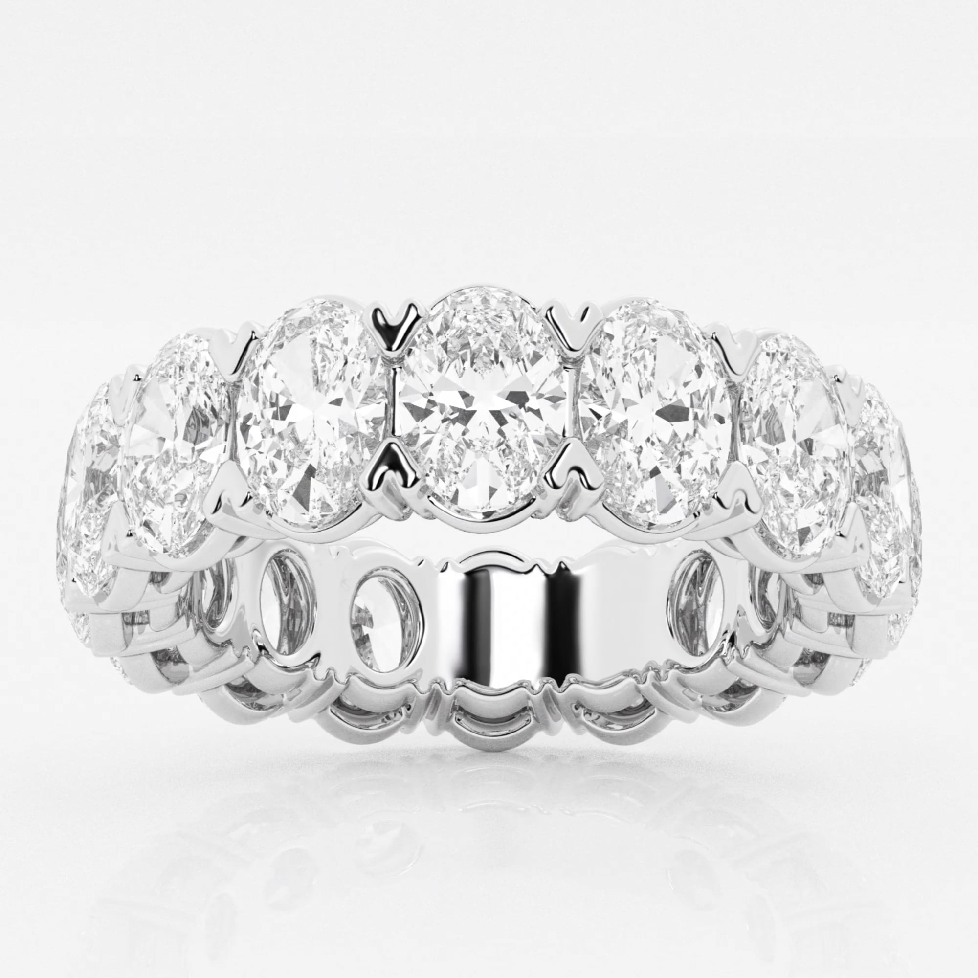 product video for 7 ctw Oval Lab Grown Diamond V-Prong Eternity Band - 6.3mm Width