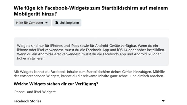 Neue FB Startbildschirm Funktionen