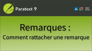 Remarques : Comment rattacher une remarque