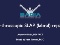 Arthroscopic slap (labral) repair