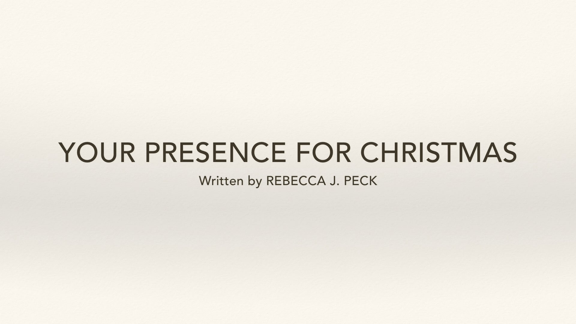 YOUR PRESENCE FOR CHRISTMAS - demo video