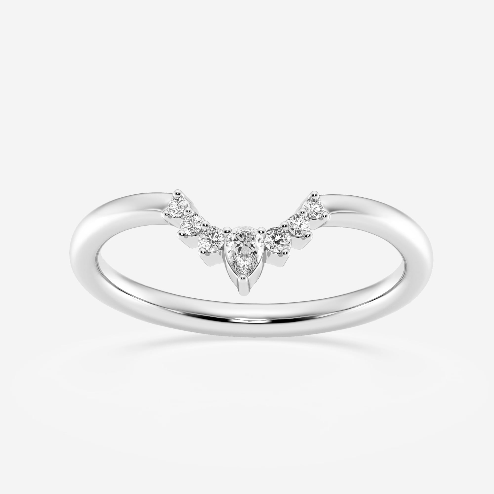 product video for 1/10 ctw Pear Lab Grown Diamond Crescent Shape Stackable Ring