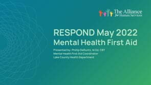 RESPOND May 2022 - Mental Health First Aid