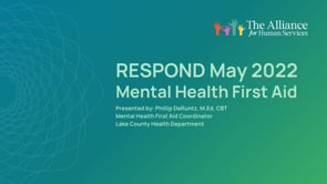 RESPOND May 2022 - Mental Health First Aid