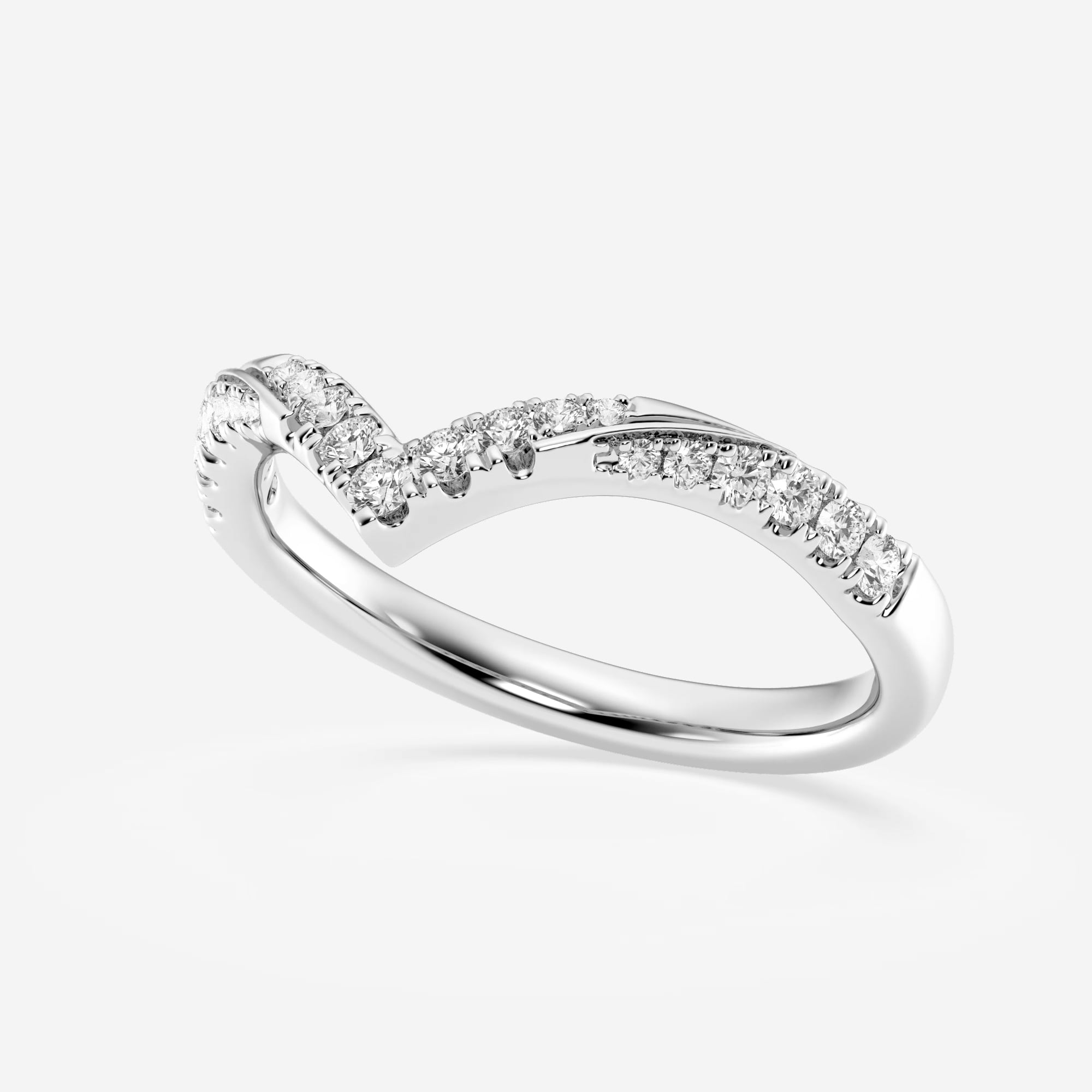product video for 1/4 ctw Round Lab Grown Diamond Ribbon Curve Stackable Ring