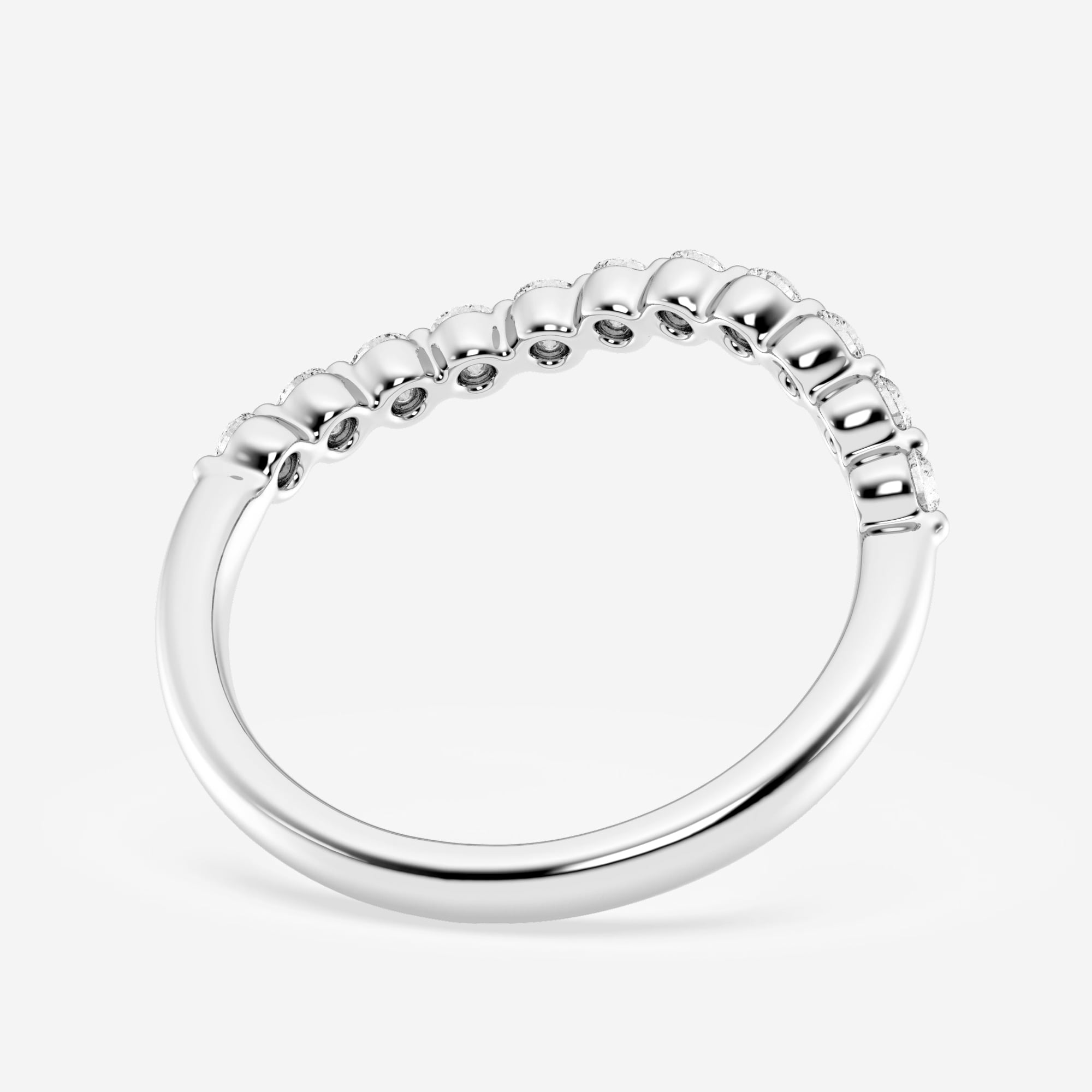 product video for 1/3 ctw Round Lab Grown Diamond Floating Diamond Wave Stackable Ring