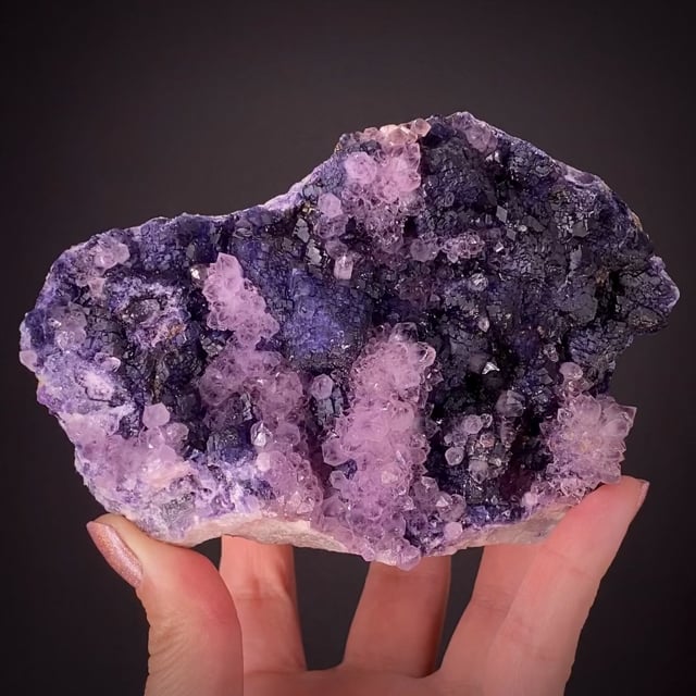 Quartz var. Amethyst on Fluorite