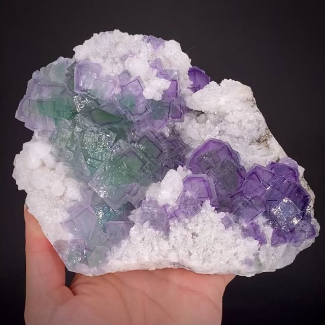 Fluorite on Quartz - SM22-87 - Yaogangxian Mine - China Mineral