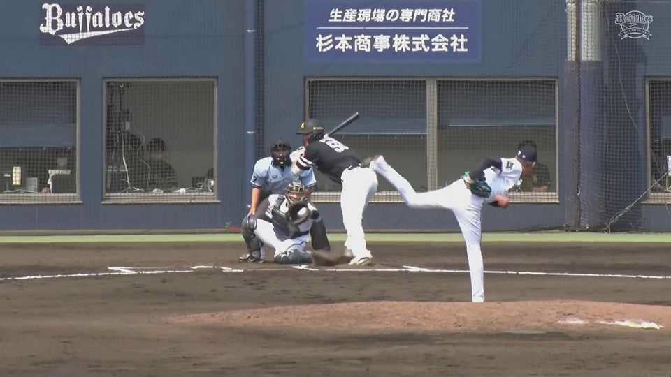 【ファーム】バファローズ・能見篤史 綺麗すぎる内角へのストレートで見逃し三振を奪う!! 2022年6月3日 オリックス・バファローズ 対 福岡ソフトバンクホークス