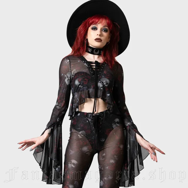 Wicked Rose Mesh Blouse - Killstar