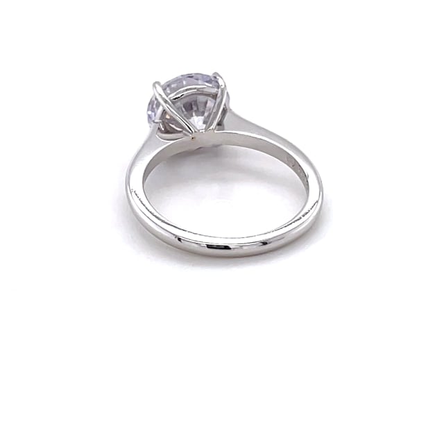 3.00 carat solitaire ring in white gold with round diamond and four prongs