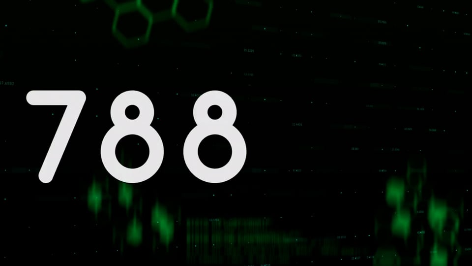 Animation of numbers and data processing on black background Video from