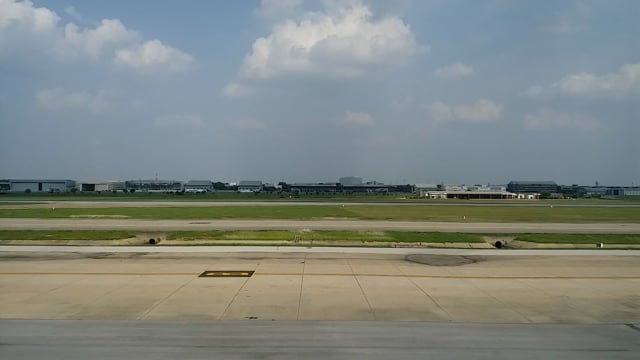 airplane runway side view