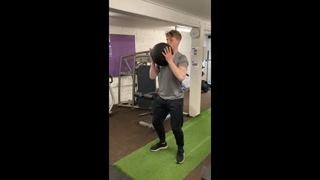 Goblet squat with ball