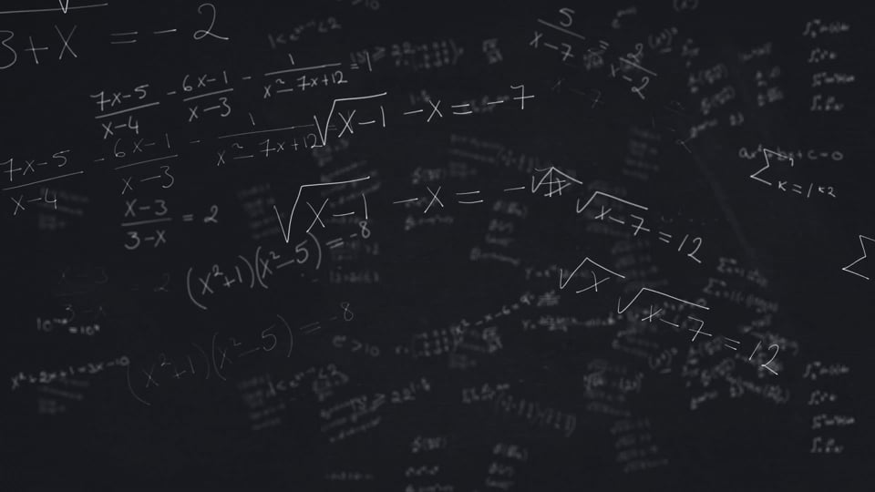 Animation of math formulas on black background Video from Pikwizard