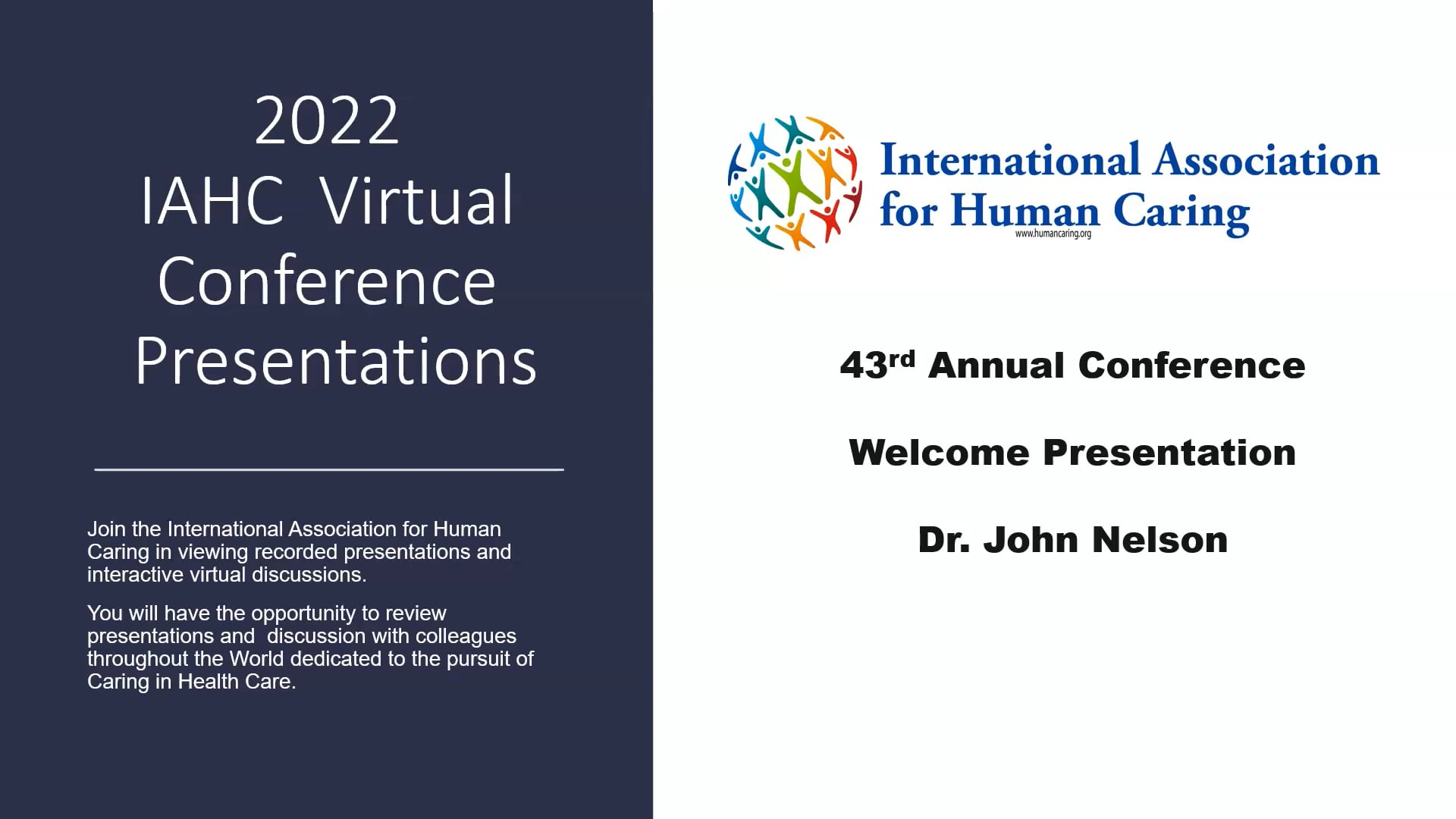 IAHC 2022 Annual Conference Welcome Presentaiton on Vimeo