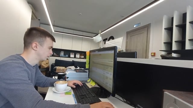Man working on a computer
