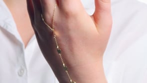 14kt Yellow Gold Disc Station Hand Chain Bracelet