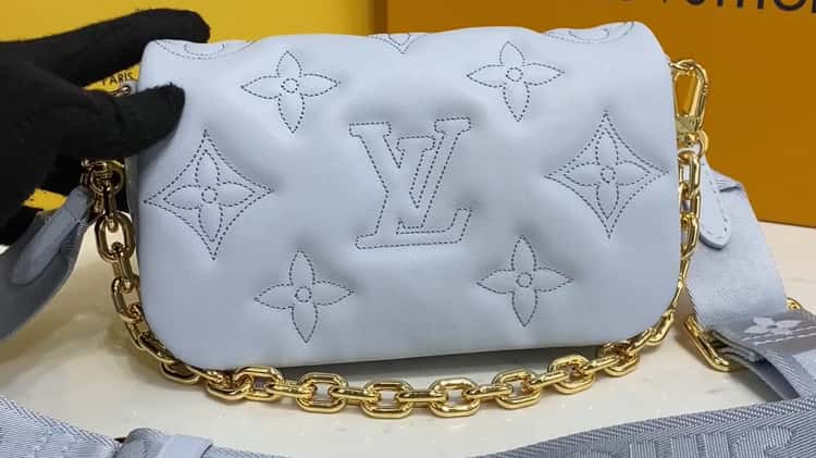 Louis Vuitton Bubblegram Wallet on Strap - Blue Crossbody Bags