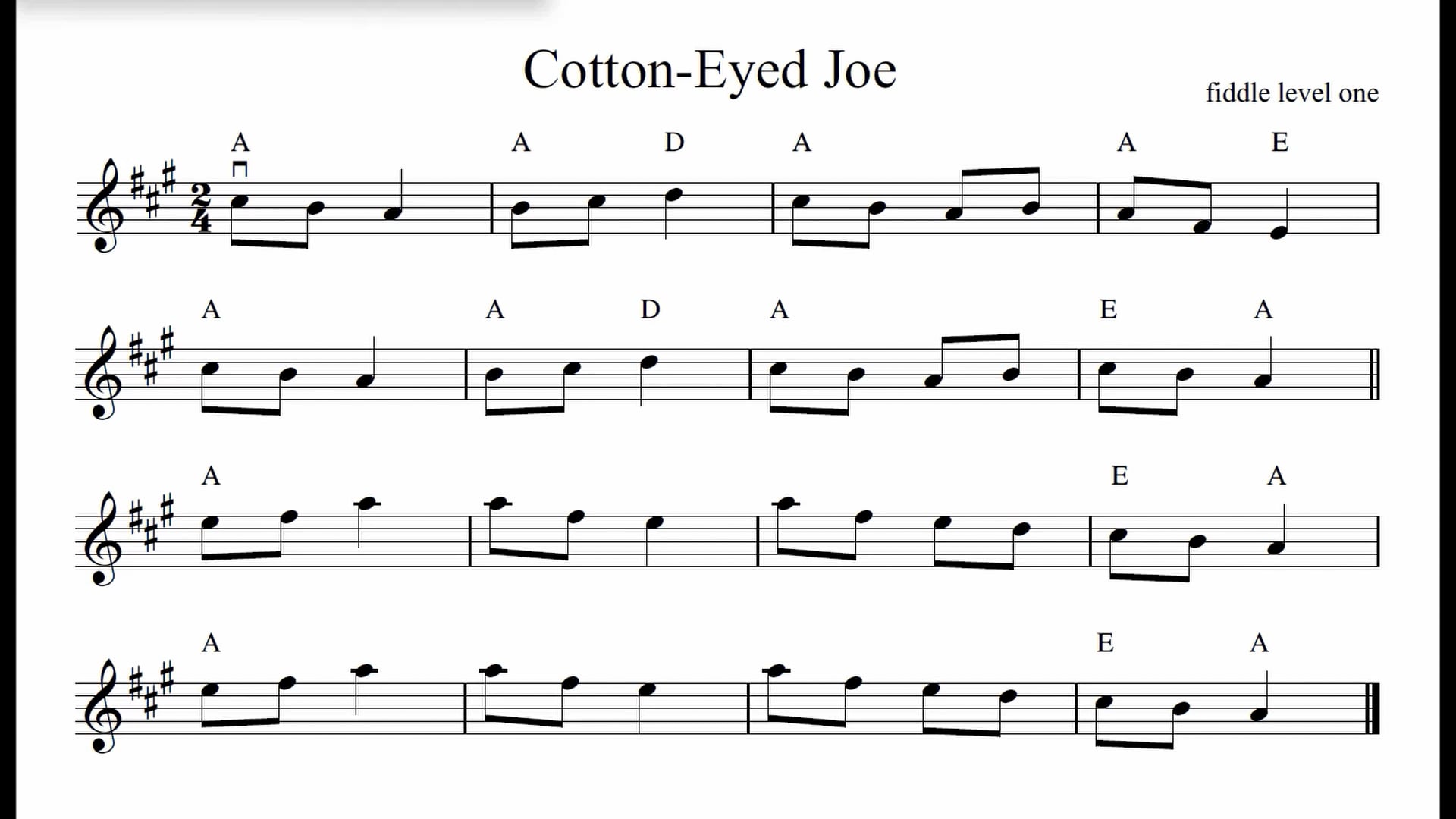 CottonEyed Joe Fiddle Level One Jim Wood Online Acoustic Music Academy