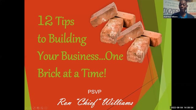 3984Ron Williams: 12 Tips to Building Your Business… One Brick at a Time!