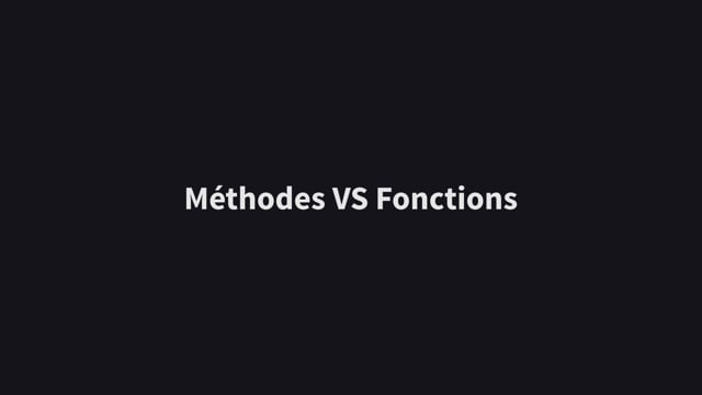 La différence entre méthode et fonction
