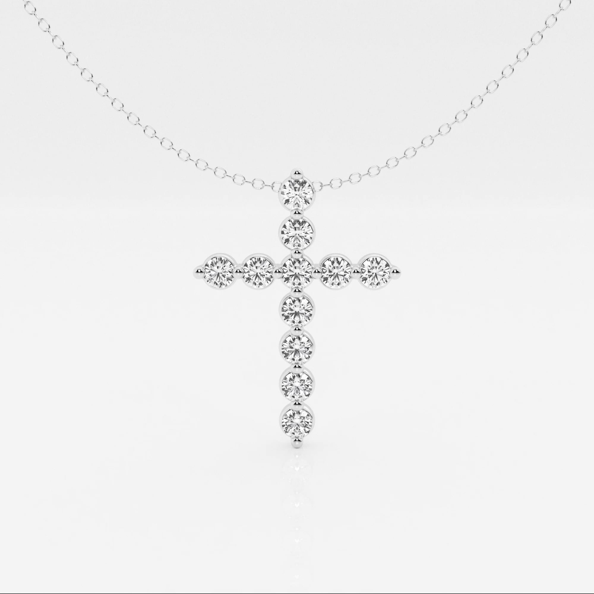 【ナンバリング】Round Brilliant Gradient Cross Necklace ナンバリング】Round Brilliant Gradient Cross Necklace
