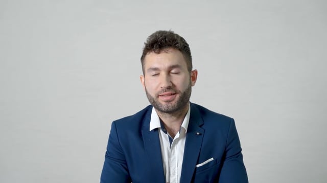 Man in blue suit
