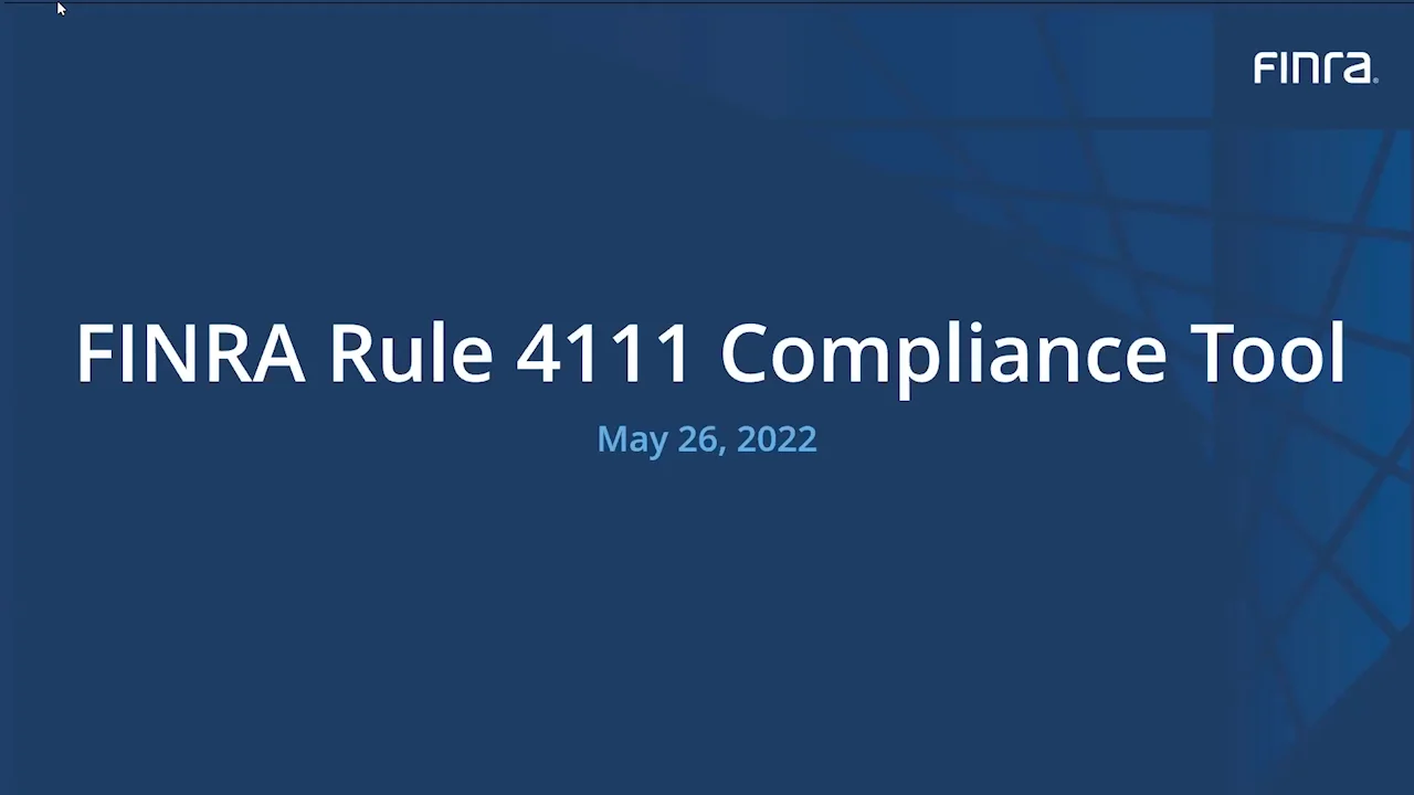 FINRA Rule 4111 Compliance Tool