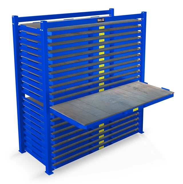 Galvanized Metal Bin Rolling Storage Rack