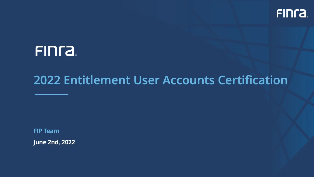 2022 Entitlement User Accounts Certification