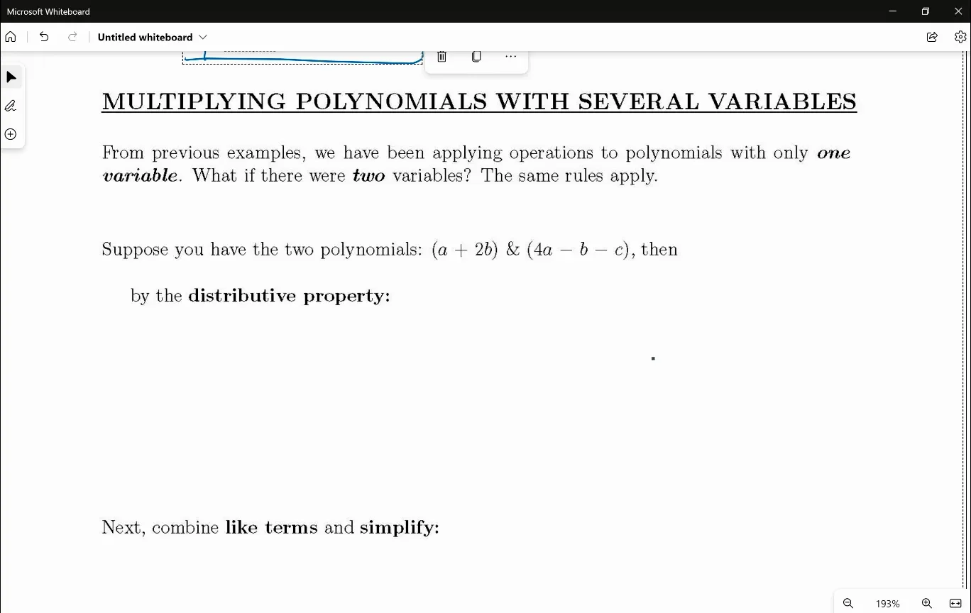 Multiplying Polynomials with Several Variables