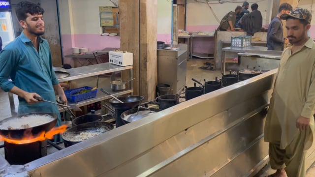 Cooking in a restaurant